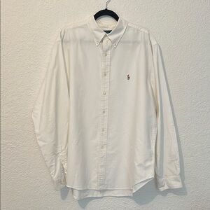 Men's Classic White Polo Button-Down Shirt